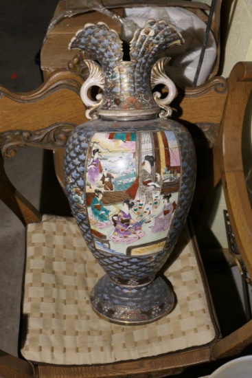 Very large sized antique Japanese Satsuma vase