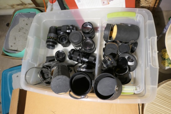 Large group lot of assorted vintage camera lenses