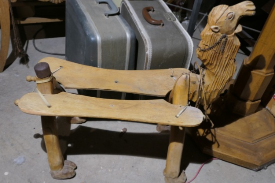 Unusual vintage camel saddle or bench