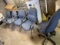 Group of 5 Padded office chairs