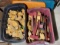 2 Large Totes of Vintage wooden toys