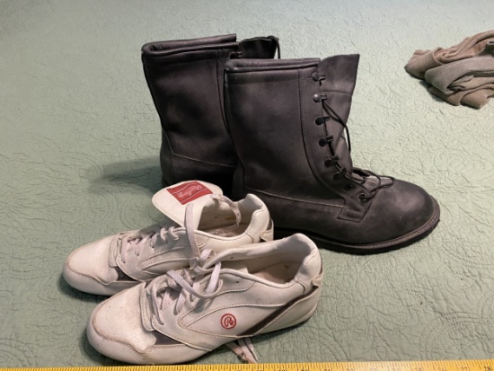 Leather tactical type boots + golf shoes