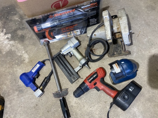 Group lot of assorted tools in garage