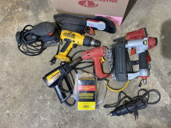 Group lot of assorted tools in garage