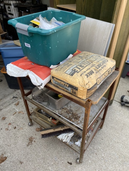 Metal cart and contents lot