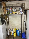 Metal rolling shelf and contents