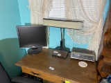 Monitor, Lamp, old school clock radio