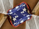 2 folded cloth American Flags