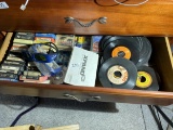 Contents of dresser - many records, 8 tracks, tapes etc
