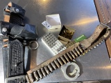 Police Belt, Leather belt w/ammo, handcuffs