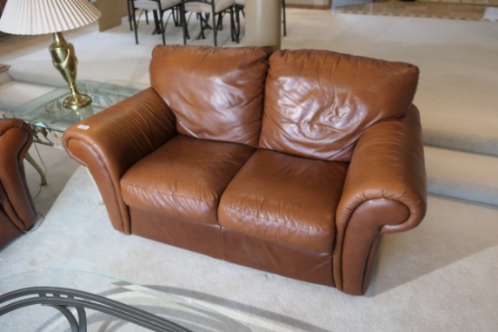 Vintage Italian Leather Sofa or Loveseat