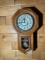 Vintage wind-up regulator clock w/oak case