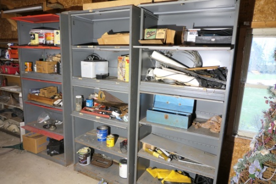 Contents of three large garage cabinets