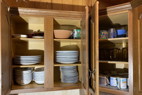 Cupboard Contents Lot Lighthouse Dishes etc