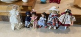 Group lot of six collector dolls