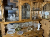 Upper contents of hutch - Candlewick glass