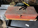 Nice Antique Red Painted Wooden Tool Box