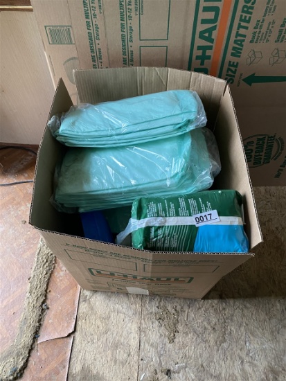 Box of adult diapers and other related supplies