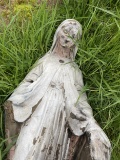 Antique Cast Ceramic Virgin Mary Lawn Decor Piece