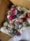 Box of assorted vintage Christmas ornaments