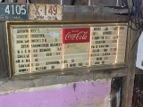 Vintage Coca-Cola Menu Board c. 1970