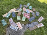 Large lot assorted license plates from late 60s, early 70s