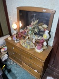 Vintage Wooden Dresser with Mirror