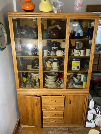 Vintage oak China Cabinet or Cupboard