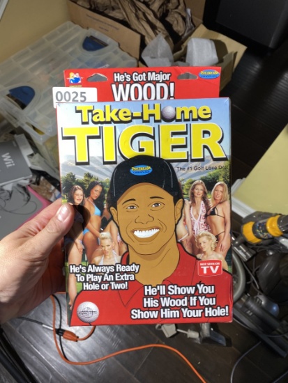 Take Home Tiger Woods Blow Up Doll in Box