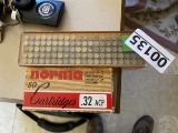 Box of 22 Caliber ammo, Plus 32ACP