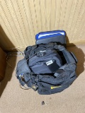 Flight bag with contents including 2 pairs pilot headphones