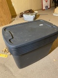 Group lot of plastic totes