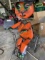 Metal Lawn Art Halloween Cat Witch on Bicycle