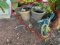 Yard art shovel bird, planters with small art pieces