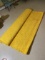 Large yellow shag rug or carpet