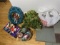 Retro Christmas lot including wreaths, ornaments