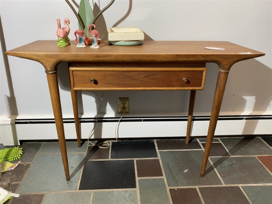 Mid Century Modern 1950s Lane Hall Table with Drawer