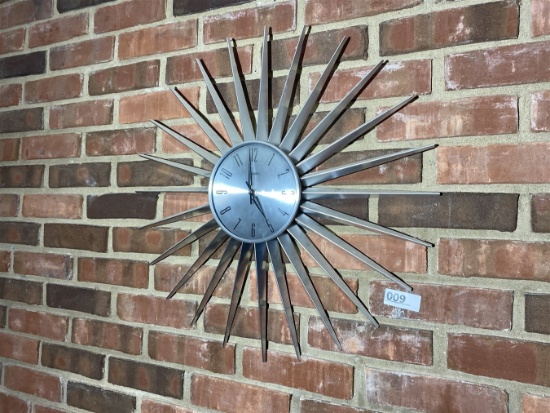 Mid Century Modern sunburst clock by Verichron
