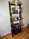 Interesting wooden leaning shelf