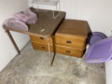 Rolling wooden cabinet or dresser, card table