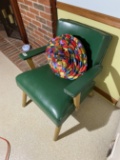 Mid Century Modern Armchair with Green Vinyl