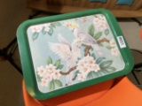 Stack of 5 metal retro Mid Century Modern bird trays