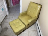 Vintage Mid Century Modern Armchair with Ottoman