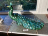 Great Mid Century c. 1960 light up peacock lamp