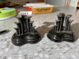 Pair of unusual wet bottom Fiesta Candle Holders