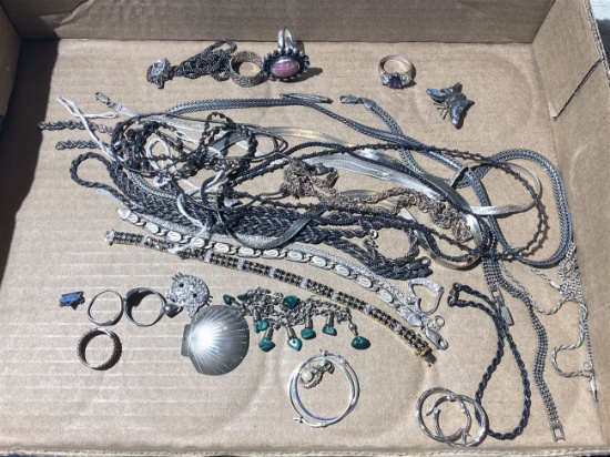 Lot of mostly sterling silver vintage jewelry