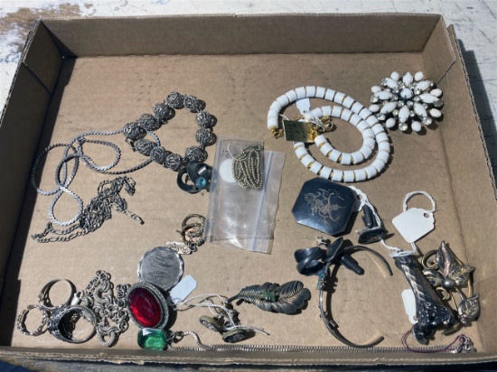 Lot of costume jewelry including sterling silver
