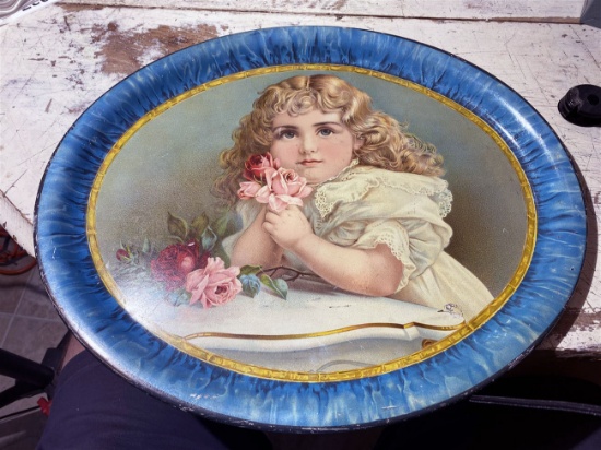 Nice c. 1900 lithographed metal tray