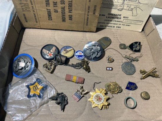 Lot assorted military items and more