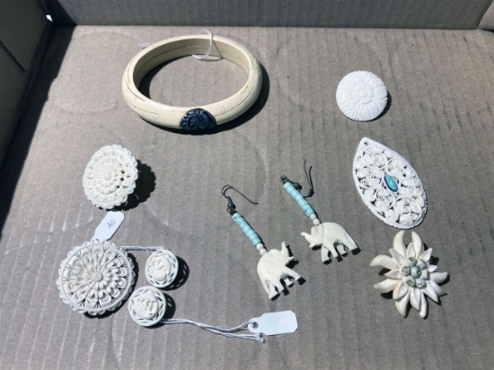 Group Lot assorted Jewelry Including Ivory